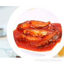 Venta caliente 125g sardina enlatada en salsa de tomate